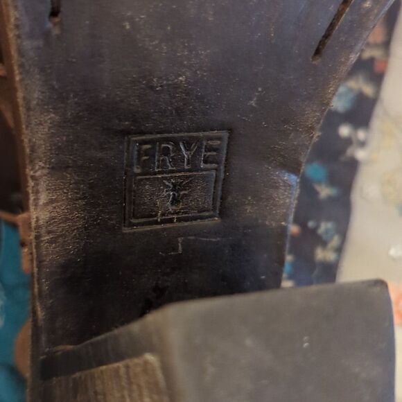 Frye Izzy Artisan Womens 7.5 Brown Leather Slingback Peep Toe Mule Booties Heels - Picture 7 of 7